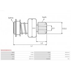 SD0465P Бендикс-стартер за OE BOSCH  за тежкотоварни превозни средства
